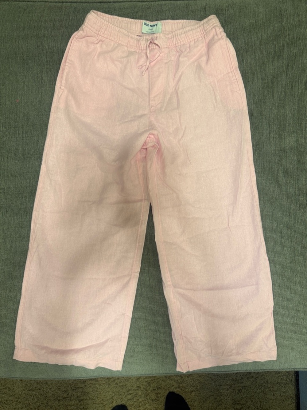 Old Navy Pale Pink Linen-Blend Wide Leg Pants